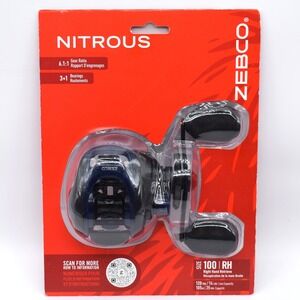 Zebco Nitrous 100 RH Baitcast Fishing Reel 6.1:1 3+1 Bearings Blue Black NEW